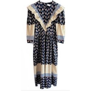 Hunter Bell Patterson Midi Dress Size 8 Blue Paisley NEW